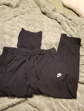 Nike Black Sweatpants with White Swoosh Logo